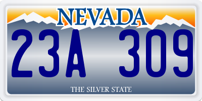 NV license plate 23A309