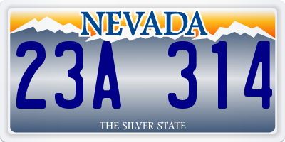 NV license plate 23A314