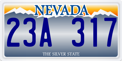 NV license plate 23A317