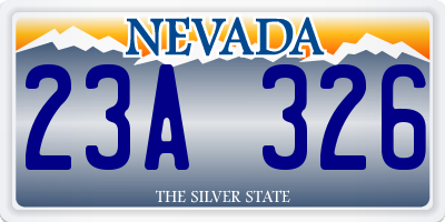 NV license plate 23A326