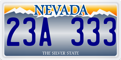 NV license plate 23A333