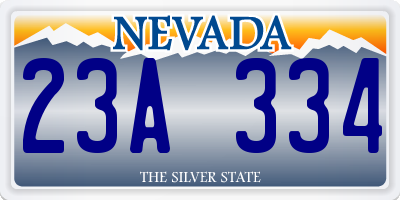 NV license plate 23A334