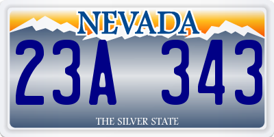 NV license plate 23A343