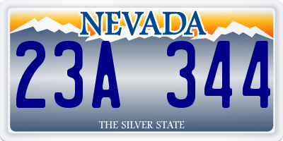 NV license plate 23A344
