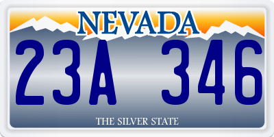 NV license plate 23A346