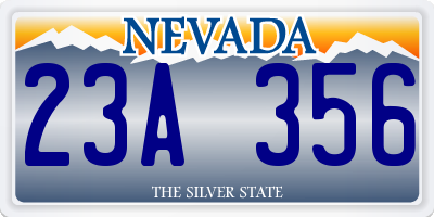 NV license plate 23A356