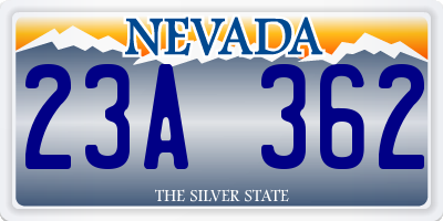 NV license plate 23A362