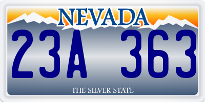 NV license plate 23A363