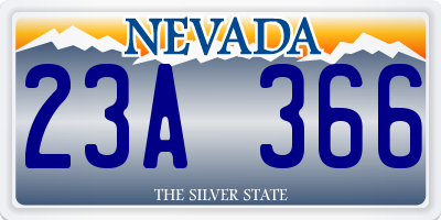 NV license plate 23A366