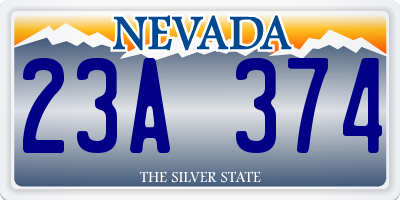 NV license plate 23A374