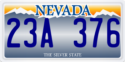 NV license plate 23A376