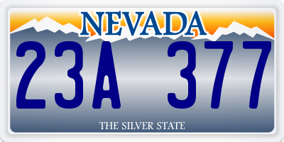 NV license plate 23A377