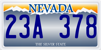 NV license plate 23A378