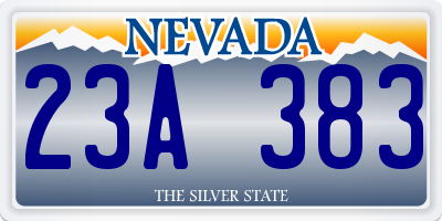 NV license plate 23A383