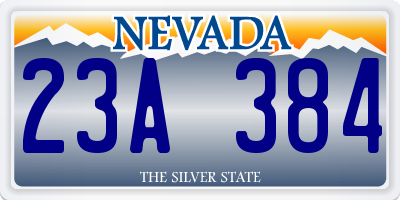 NV license plate 23A384