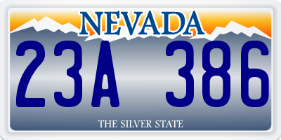 NV license plate 23A386
