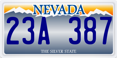 NV license plate 23A387