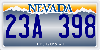 NV license plate 23A398