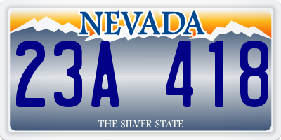 NV license plate 23A418