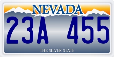 NV license plate 23A455