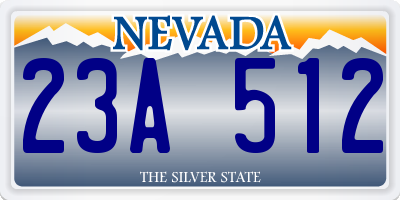 NV license plate 23A512