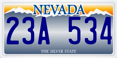 NV license plate 23A534
