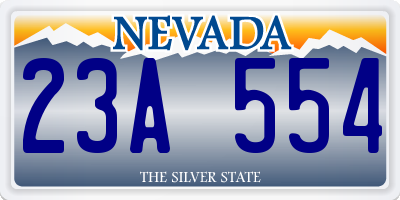 NV license plate 23A554