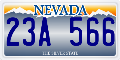 NV license plate 23A566
