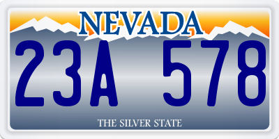 NV license plate 23A578
