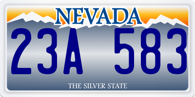 NV license plate 23A583