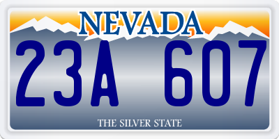 NV license plate 23A607