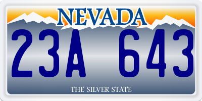 NV license plate 23A643