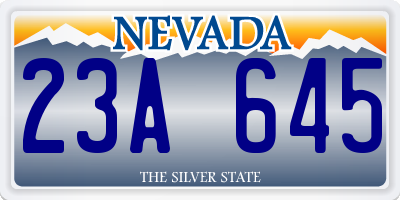 NV license plate 23A645