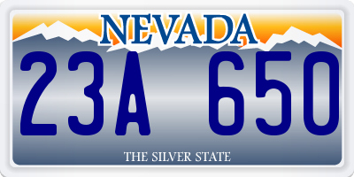 NV license plate 23A650