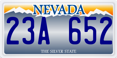 NV license plate 23A652