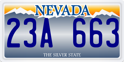NV license plate 23A663