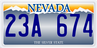 NV license plate 23A674