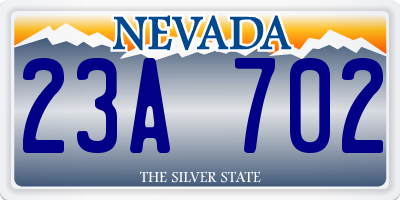 NV license plate 23A702