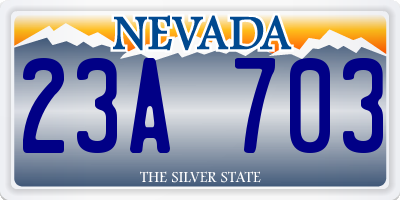 NV license plate 23A703