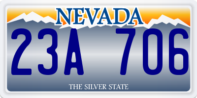NV license plate 23A706