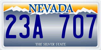 NV license plate 23A707
