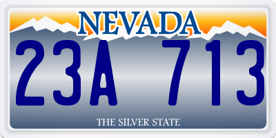 NV license plate 23A713