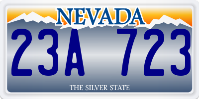 NV license plate 23A723