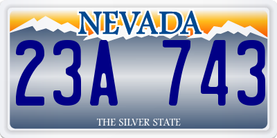 NV license plate 23A743