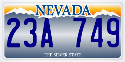 NV license plate 23A749