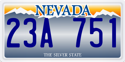 NV license plate 23A751