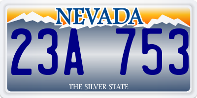 NV license plate 23A753