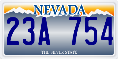 NV license plate 23A754