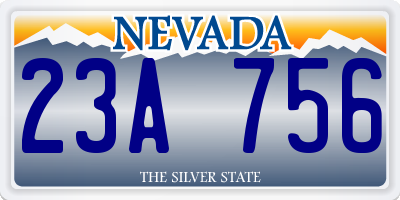 NV license plate 23A756