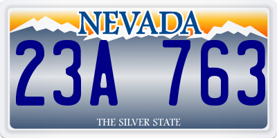 NV license plate 23A763